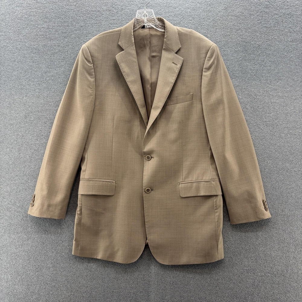 Ermenegildo Zegna Blazer Mens 42L Beige Wool Silk Sport Coat Italy Jacket